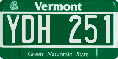 VT license plate YDH251