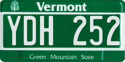 VT license plate YDH252