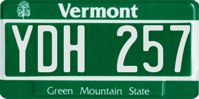 VT license plate YDH257