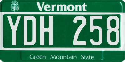 VT license plate YDH258