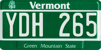 VT license plate YDH265