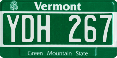 VT license plate YDH267
