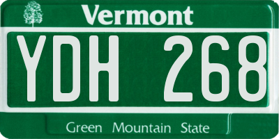 VT license plate YDH268