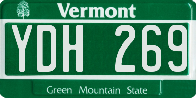VT license plate YDH269