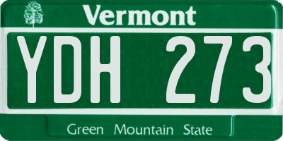 VT license plate YDH273