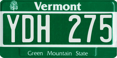 VT license plate YDH275