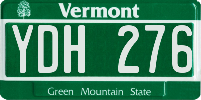 VT license plate YDH276