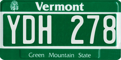 VT license plate YDH278