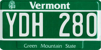 VT license plate YDH280