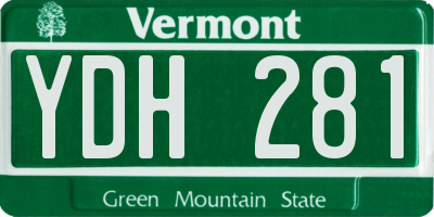 VT license plate YDH281