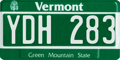 VT license plate YDH283