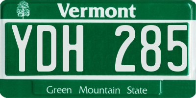 VT license plate YDH285