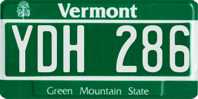 VT license plate YDH286