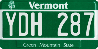 VT license plate YDH287