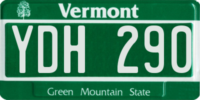 VT license plate YDH290