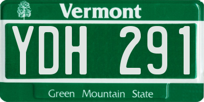 VT license plate YDH291