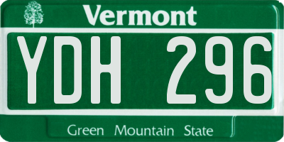 VT license plate YDH296