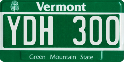 VT license plate YDH300