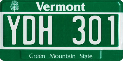 VT license plate YDH301