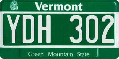 VT license plate YDH302