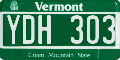 VT license plate YDH303
