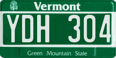 VT license plate YDH304