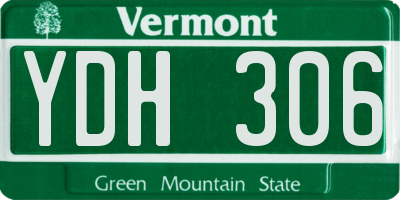 VT license plate YDH306