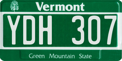 VT license plate YDH307