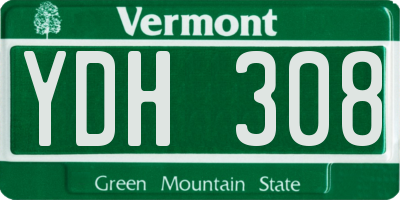 VT license plate YDH308