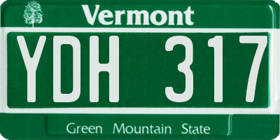 VT license plate YDH317