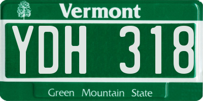 VT license plate YDH318