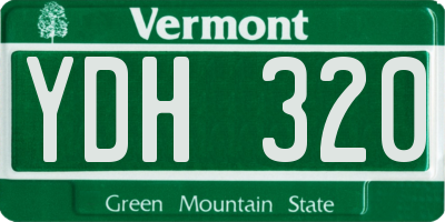 VT license plate YDH320