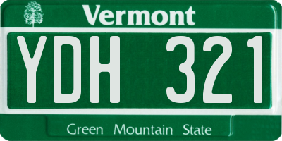 VT license plate YDH321
