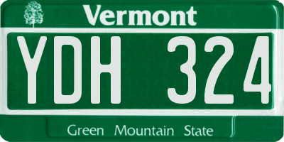 VT license plate YDH324
