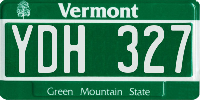 VT license plate YDH327