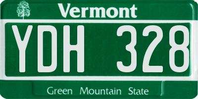 VT license plate YDH328