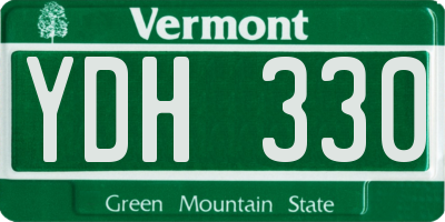VT license plate YDH330