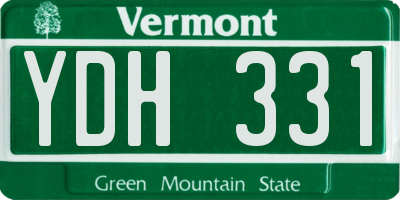 VT license plate YDH331