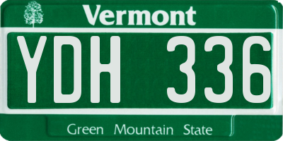 VT license plate YDH336
