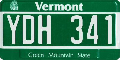 VT license plate YDH341