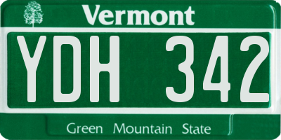VT license plate YDH342
