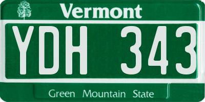 VT license plate YDH343