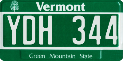VT license plate YDH344