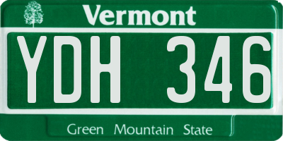 VT license plate YDH346