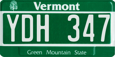 VT license plate YDH347