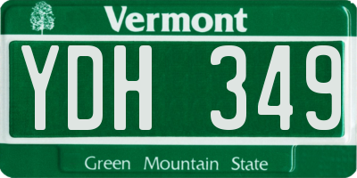 VT license plate YDH349