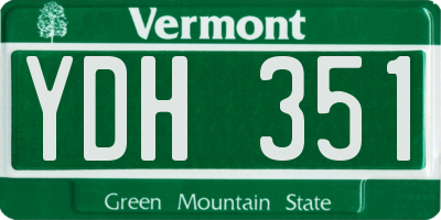 VT license plate YDH351