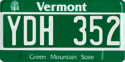 VT license plate YDH352