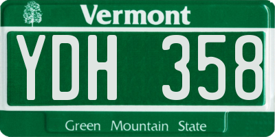 VT license plate YDH358