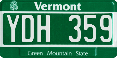 VT license plate YDH359